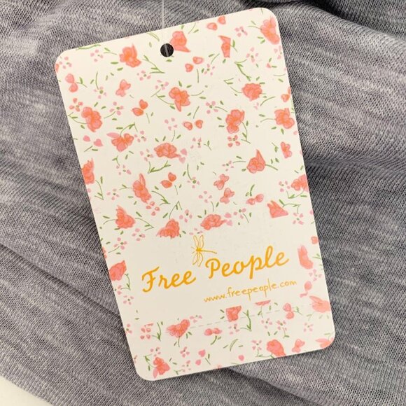 NWT Free People Astrid Textured Grey T-Shirt XS - Picture 5 of 8